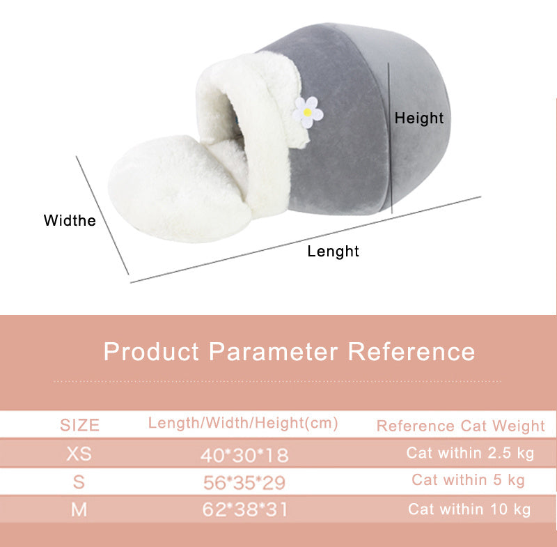 Pluszowy domek dla kotów i psów w kształcie miski 3 w 1