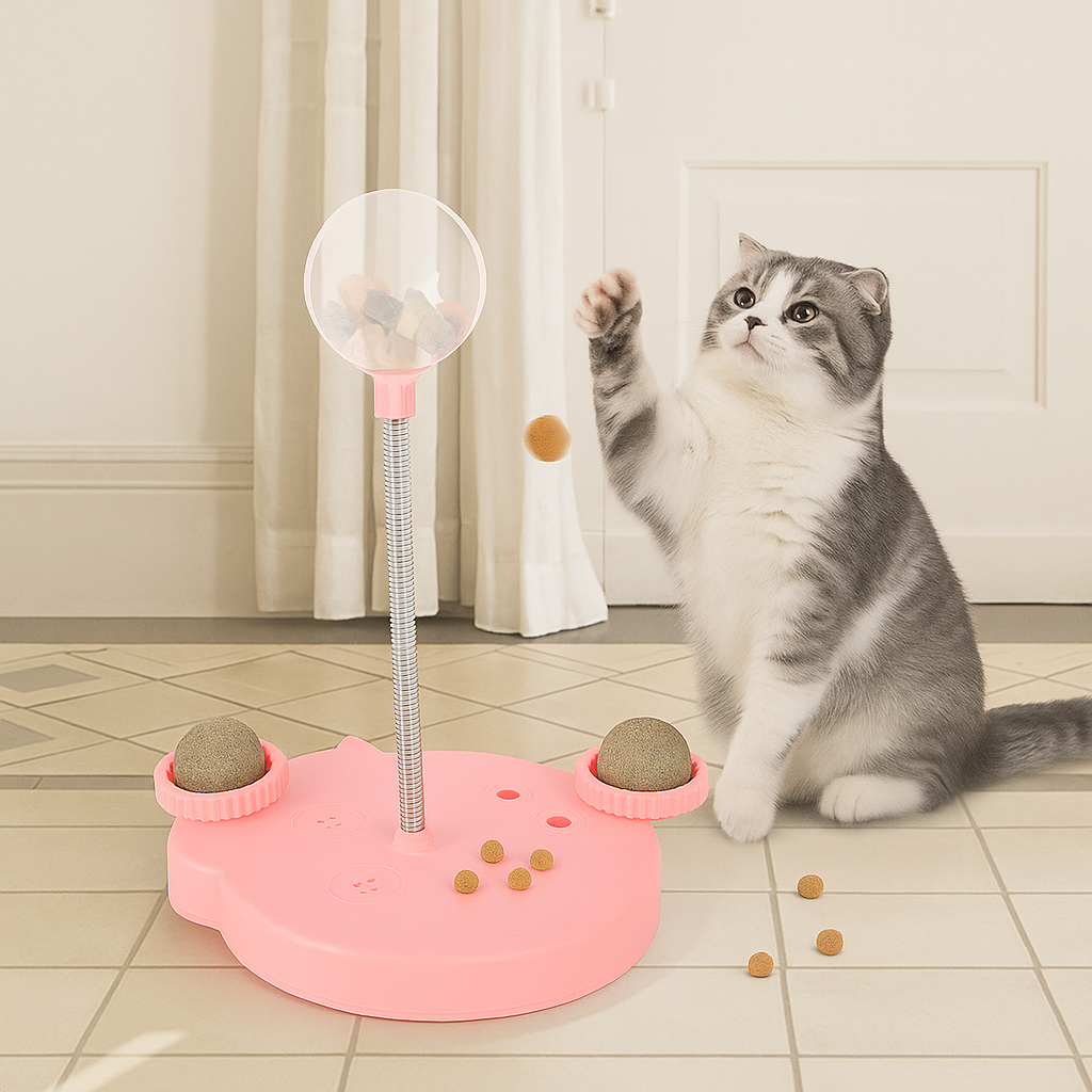 Interaktywna miska na karmę i zabawka-puzzle z antypoślizgową podstawą do powolnego jedzenia