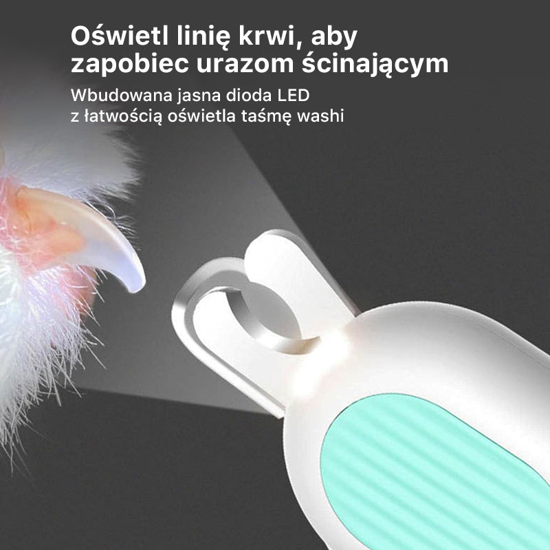 Bezpieczny obcinacz do paznokci LED dla psa i kota