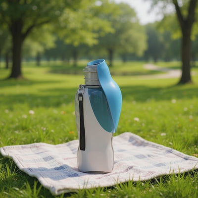 Butelka na wodę dla psa 800 ml z miską na karmę na podróż